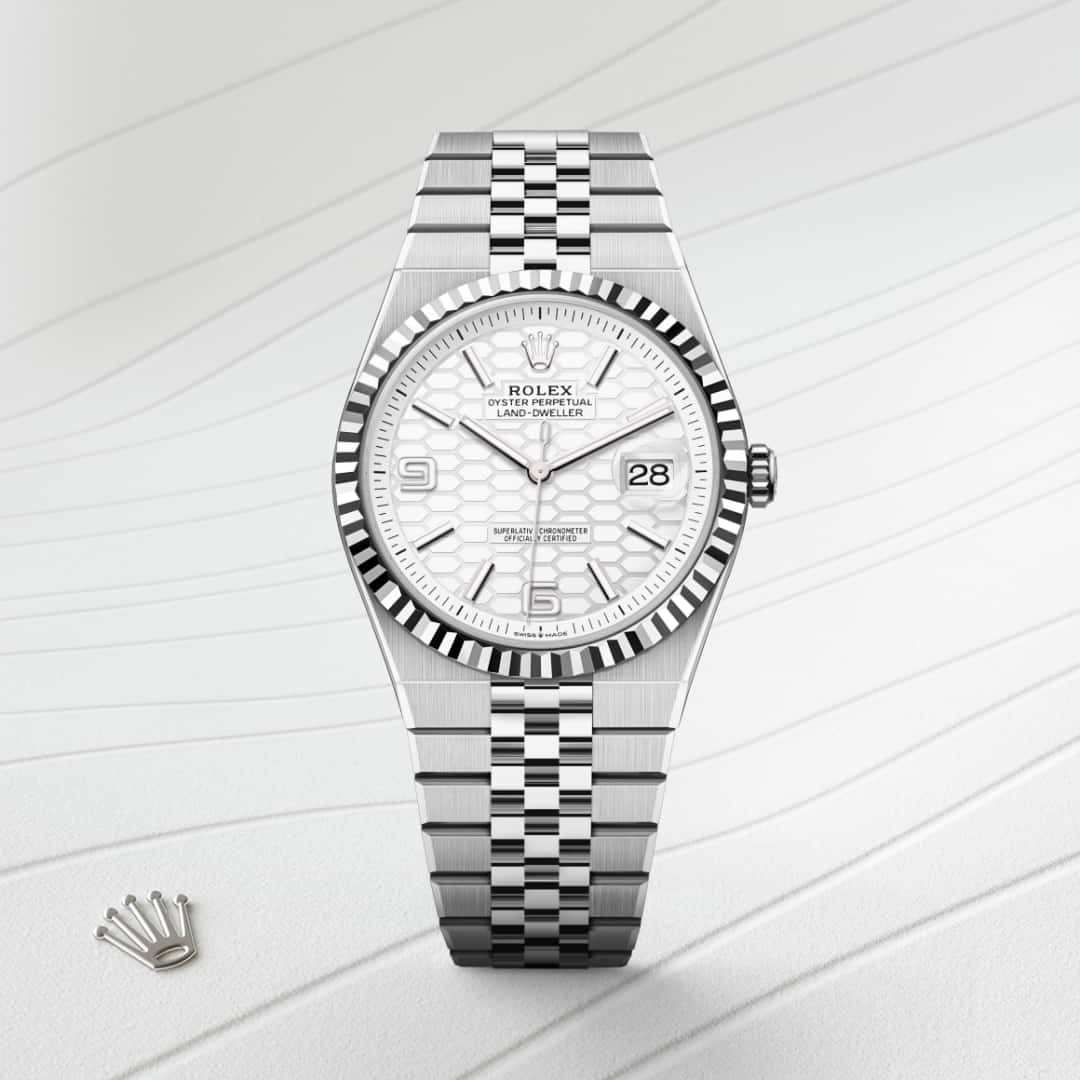Rolex Land-Dweller腕錶白色黃金鋼（蠔式鋼與白色黃金的組合）款，M127334-0001 - 寶鴻堂鐘表
