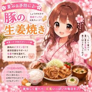 🌸夏バテ予防には豚の生姜焼きがおすすめ♪🌸のアイキャッチ画像