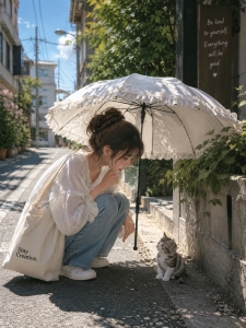 傘の下に子猫&hellip;！！のアイキャッチ画像
