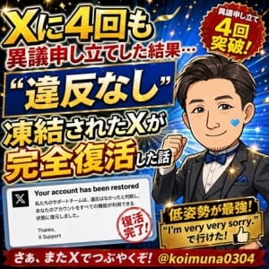 ☆X凍結から奇跡の復活！必殺「I'm very very sorry.」は今回も通用したのか？ 17:27 - 2026年08月16日 | 恋の胸騒ぎ 今池店店長ブログ