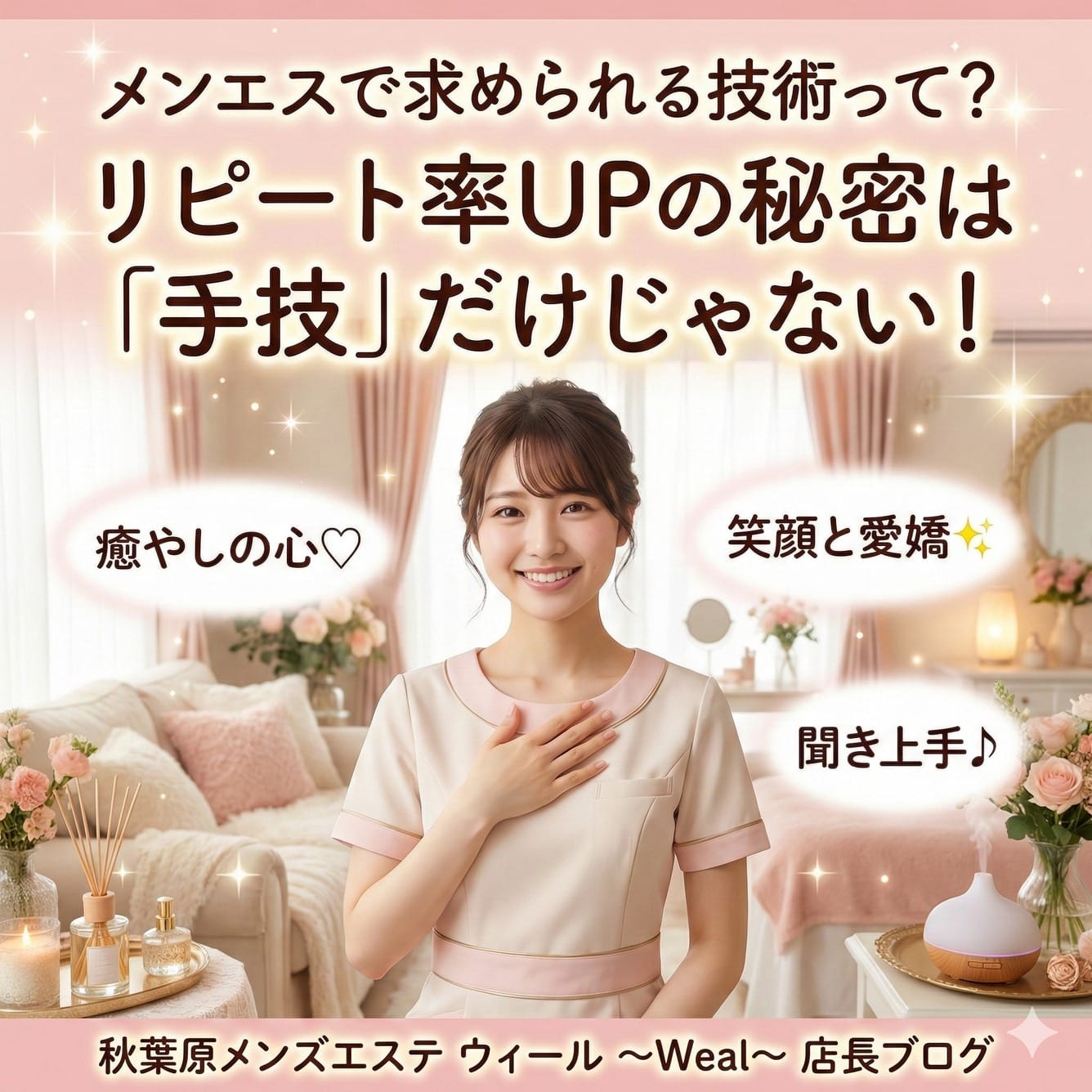 メンエスで求められる技術って？リピート率UPの秘密は「手技」だけじゃない 2026-01-18 22:00:32 | 秋葉原メンズエステ ウィールWeal店長ブログ
