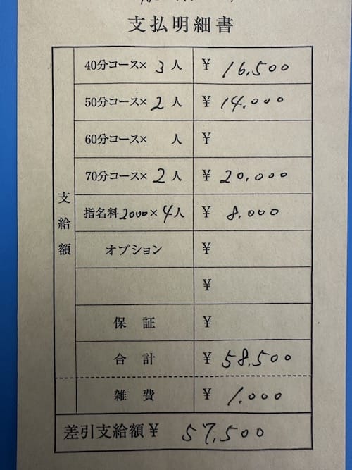 10/4（日）リアル給与明細★ 2026-10-04 04:13:04 | 三丁目の奥様（東京ハレ系）店長ブログ