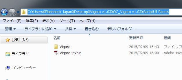 Vigoro (CC2014以降) インストール方法：Step 1