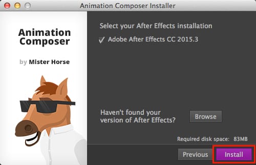 Animation Composer 2 インストール方法:Step 3