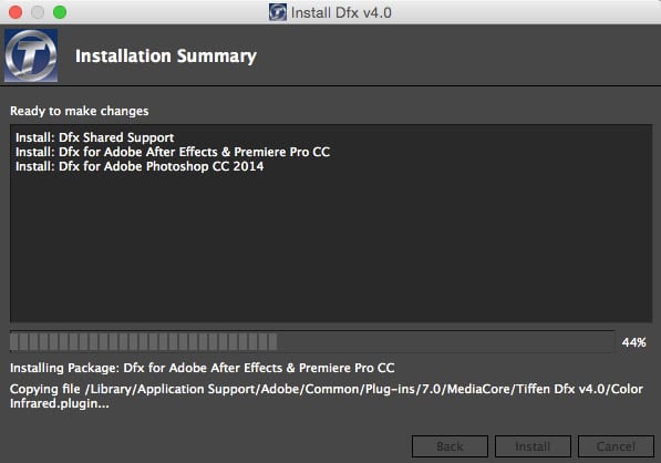 Tiffen社製品 インストール方法：Step 4