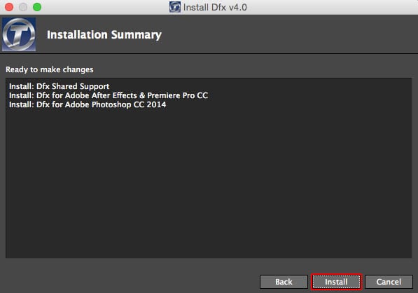 Tiffen社製品 インストール方法：Step 3
