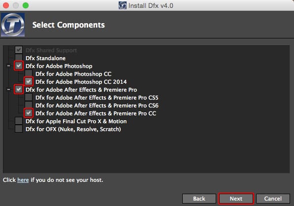 Tiffen社製品 インストール方法：Step 2