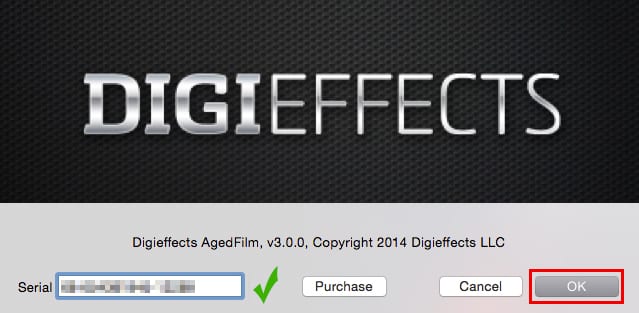 Digieffects社製品ライセンス認証方法:Step 2 (Motion)