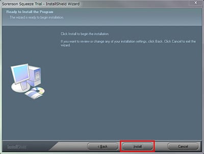 Sorenson Squeeze デモ版インストール方法:Step 5