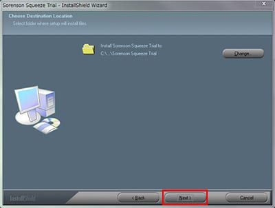 Sorenson Squeeze デモ版インストール方法:Step 4