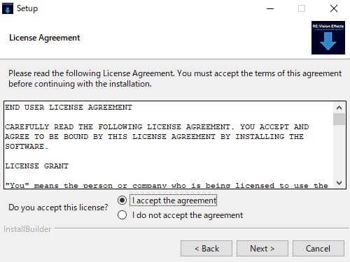 RE:Vision Effects社 License Server Software インストール方法：Step 3
