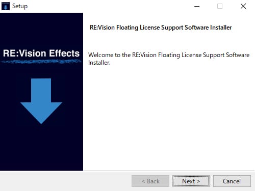 RE:Vision Effects社 License Server Software インストール方法：Step 1