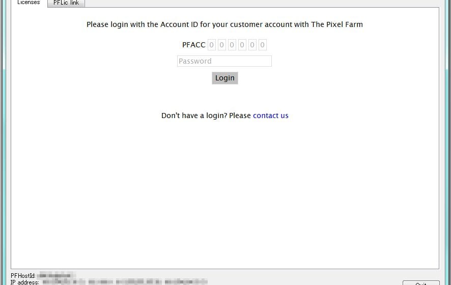 Pixel Farm 社製品：フローティングライセンス認証方法：Step 4（旧バージョン）