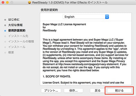 Super Mega社製品 ReelSteady インストール方法：Step 3