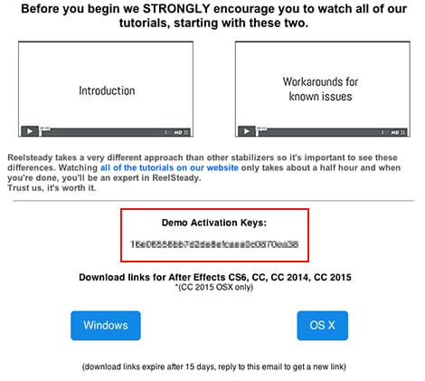 Super Mega社製品 ReelSteady デモ版の申請方法：Step 7