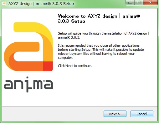 旧バージョン Anima インストール方法：Step 1