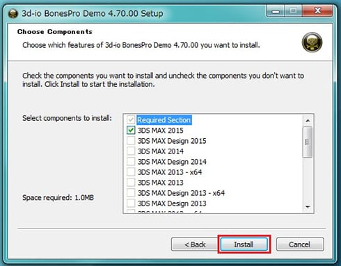 3d-io社製品 インストール方法：Step 3