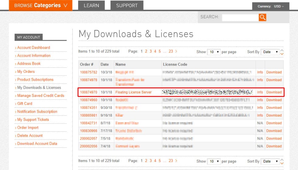 Floating License Server ダウンロード:Step 2