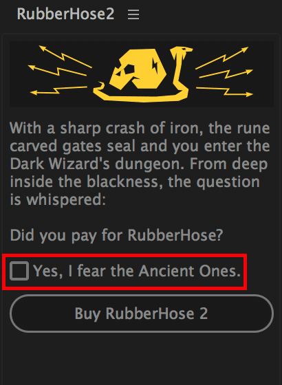 RubberHose 2 ライセンス認証方法：Step 1