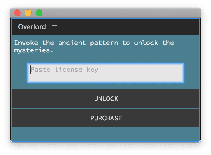 Overlord (v1) ライセンス認証方法：Step 1