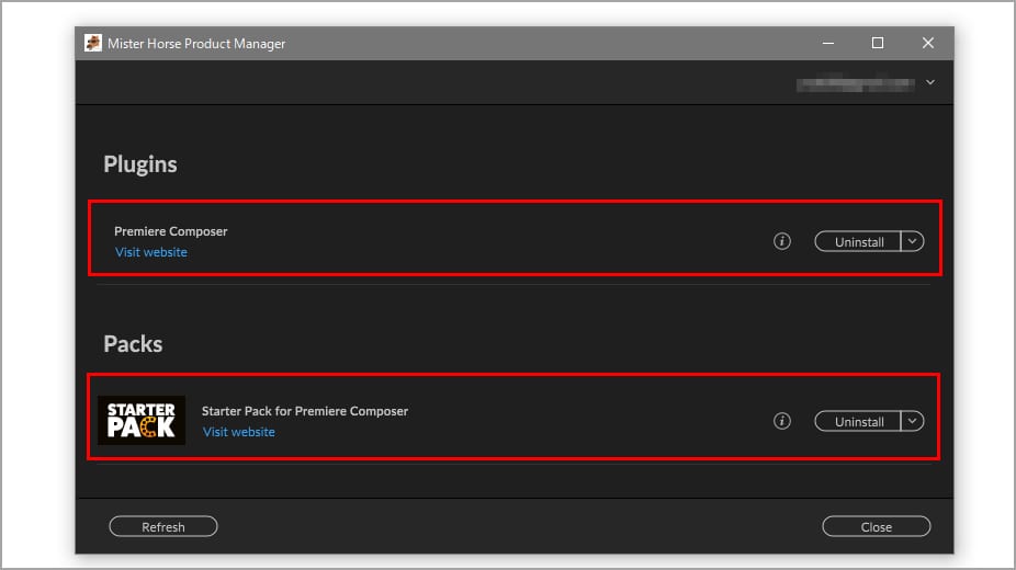 Premiere Composer アンインストール方法