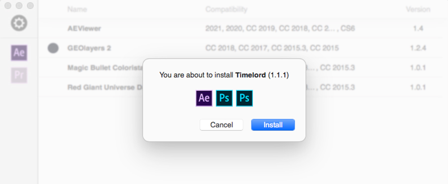 Timelord インストール：Step 2