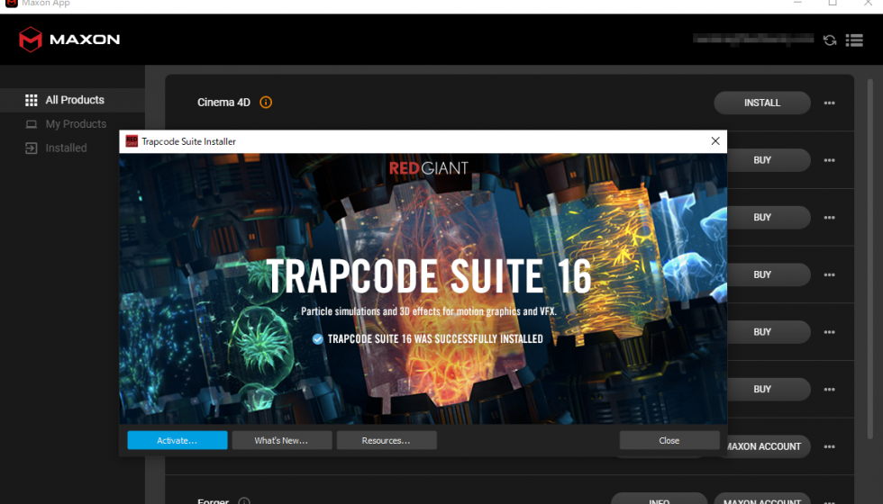 Maxon 社製品インストール方法：Step 6