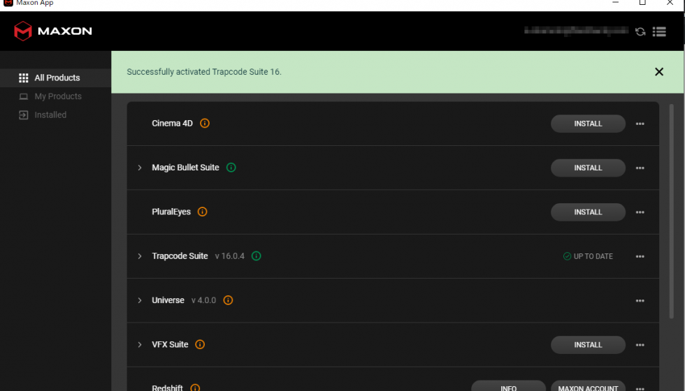 Maxon 社製品製品ライセンス認証方法：Step 2