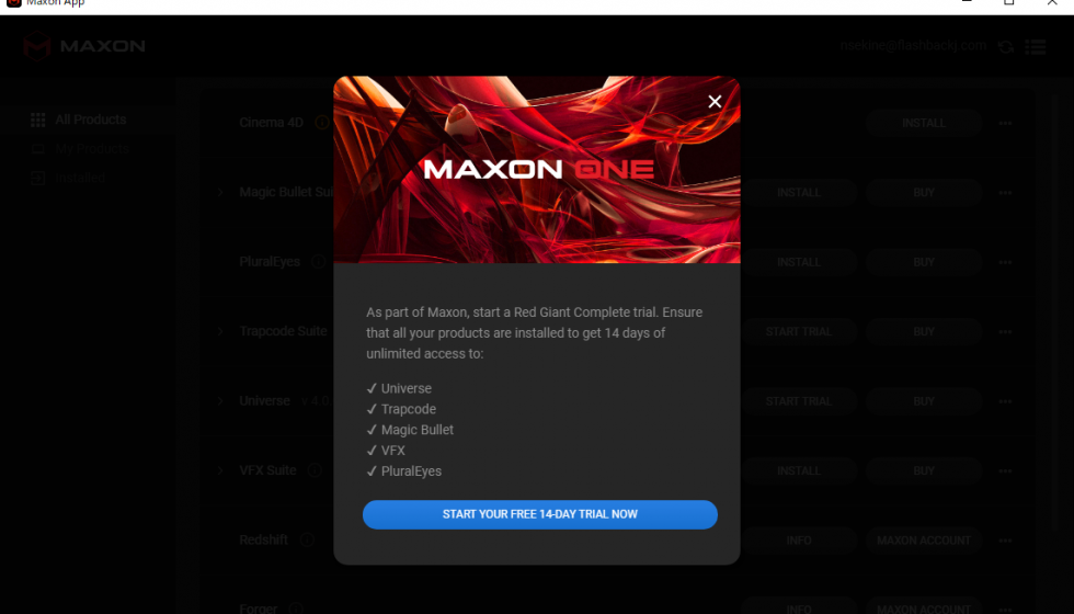 Maxon 社製品トライアル(透かしナシ)登録方法：Step 2