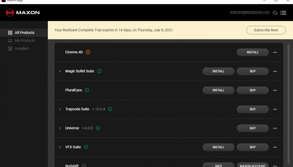 Maxon 社製品トライアル(透かしナシ)登録方法：Step 3