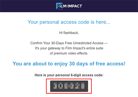 Film Impact トライアル版申請方法：Step 5