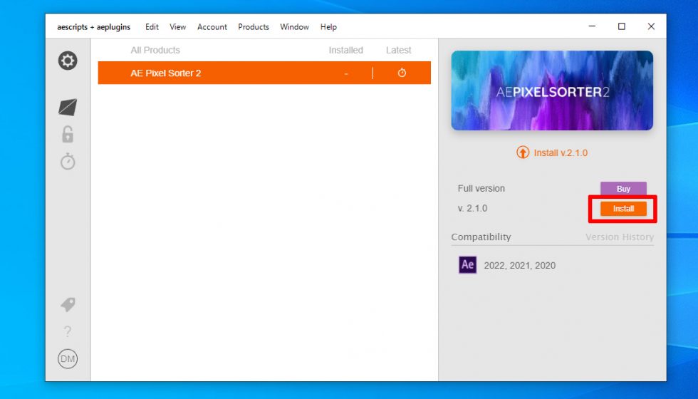 aescripts + aeplugins 社製品 デモ版アンインストール方法：Step 2
