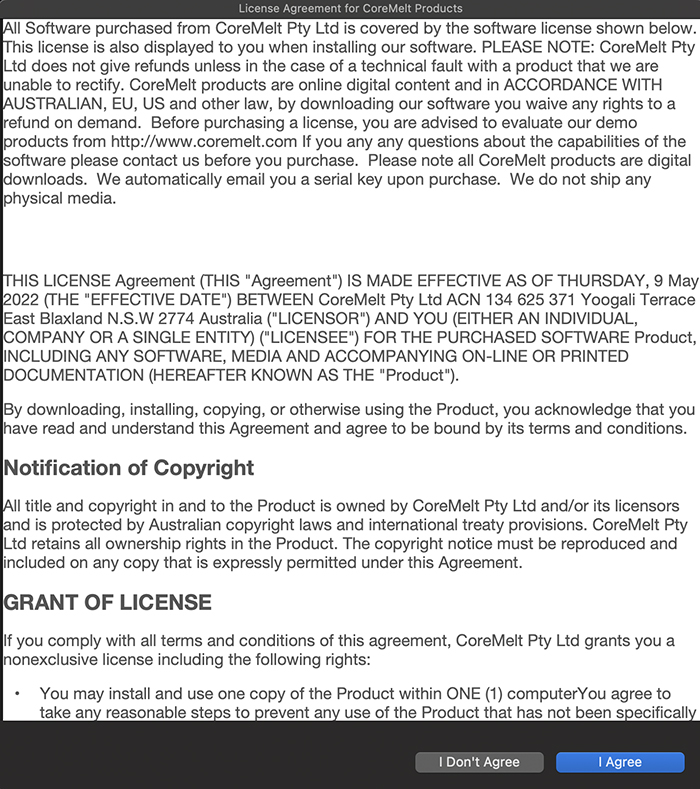 CoreMelt社製品 インストール方法 (CoreMelt Manager)：Step 2