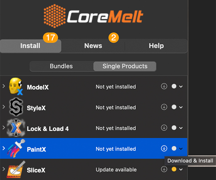 CoreMelt社製品 インストール方法 (CoreMelt Manager)：Step 3