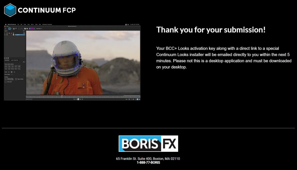Boris FX Continuum FCP Filter Looks Free ダウンロード方法：Step 2