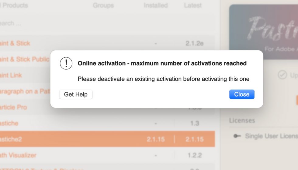 aescriptsアカウントにログインしたブラウザ経由のライセンス認証解除方法
