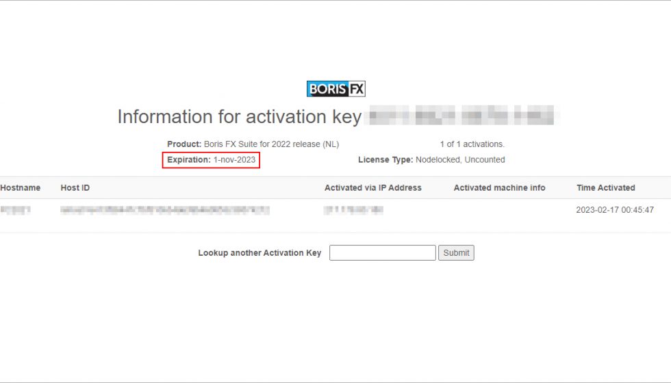 ライセンス終了日確認方法:Step 2