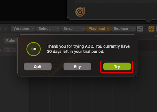 Audio Design Desk トライアル版 利用方法：Step 3