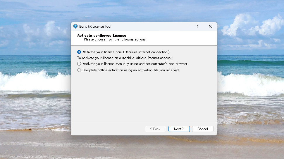 SynthEyes ライセンス認証方法:Step 4
