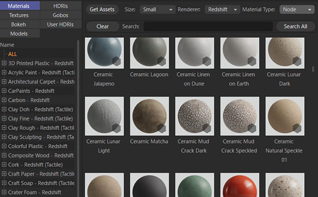 【様々な質感を収録したマテリアル群】