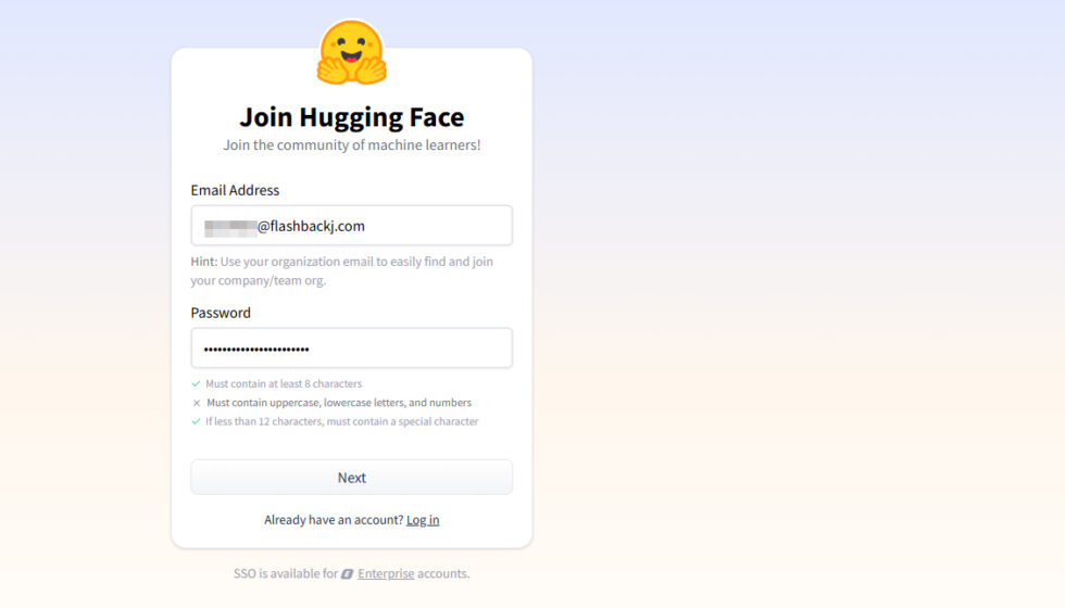 Hugging Face アカウント作成：Step 3