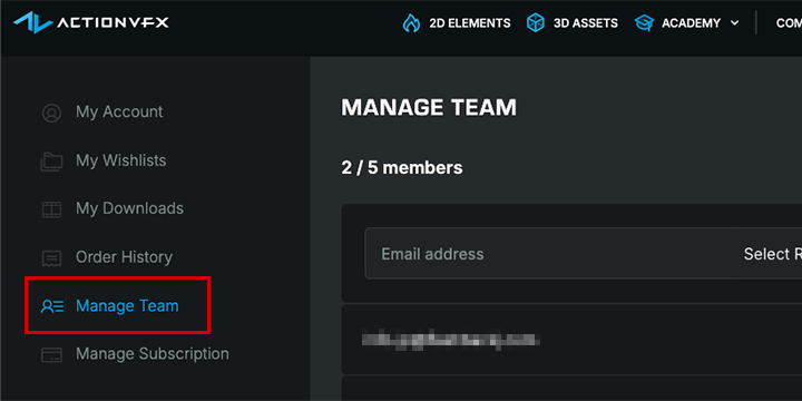 ActionVFX チーム管理方法:Step 1