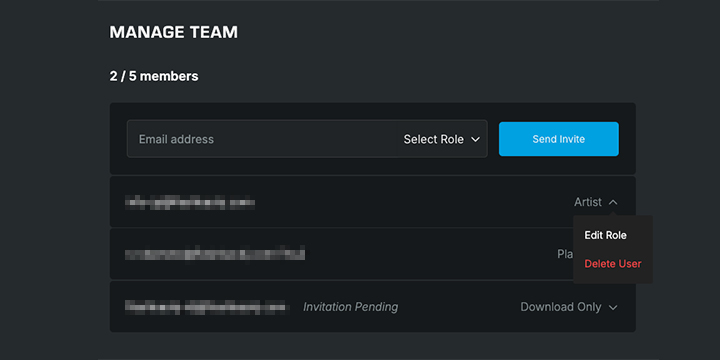ActionVFX チーム管理方法:Step 4