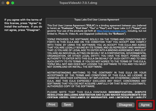 Topaz Video インストール方法 <Mac>：Step 1