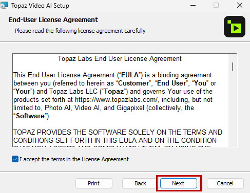 Topaz Video インストール方法 <Win>：Step 2