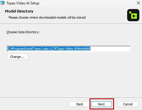 Topaz Video インストール方法 <Win>：Step 4