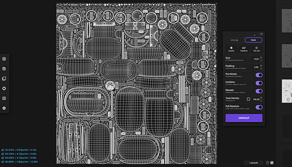 3d-io_Unwrella-IO_optimal_uv_packing