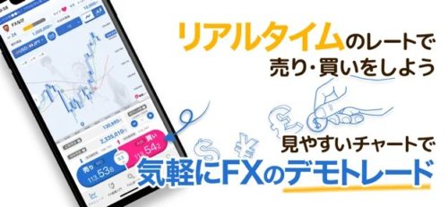 app_pic-img リアルタイムのレートで売り・買いしよう 見やすいチャートで気軽にFXのデモトレード