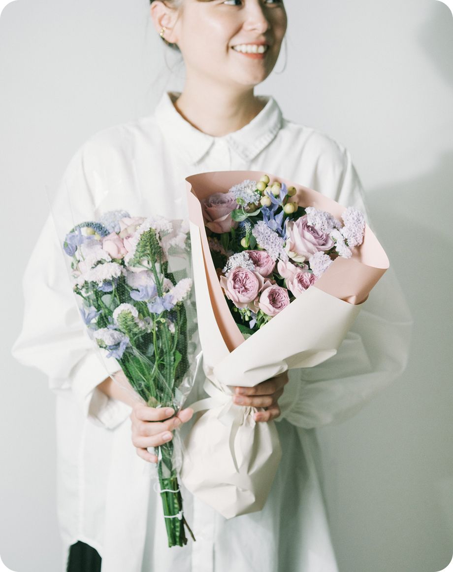 好きな花束を選んでラッピング