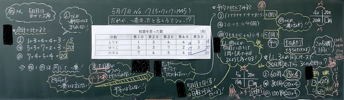 ５年 算数 平均 揃える 仮定の合計